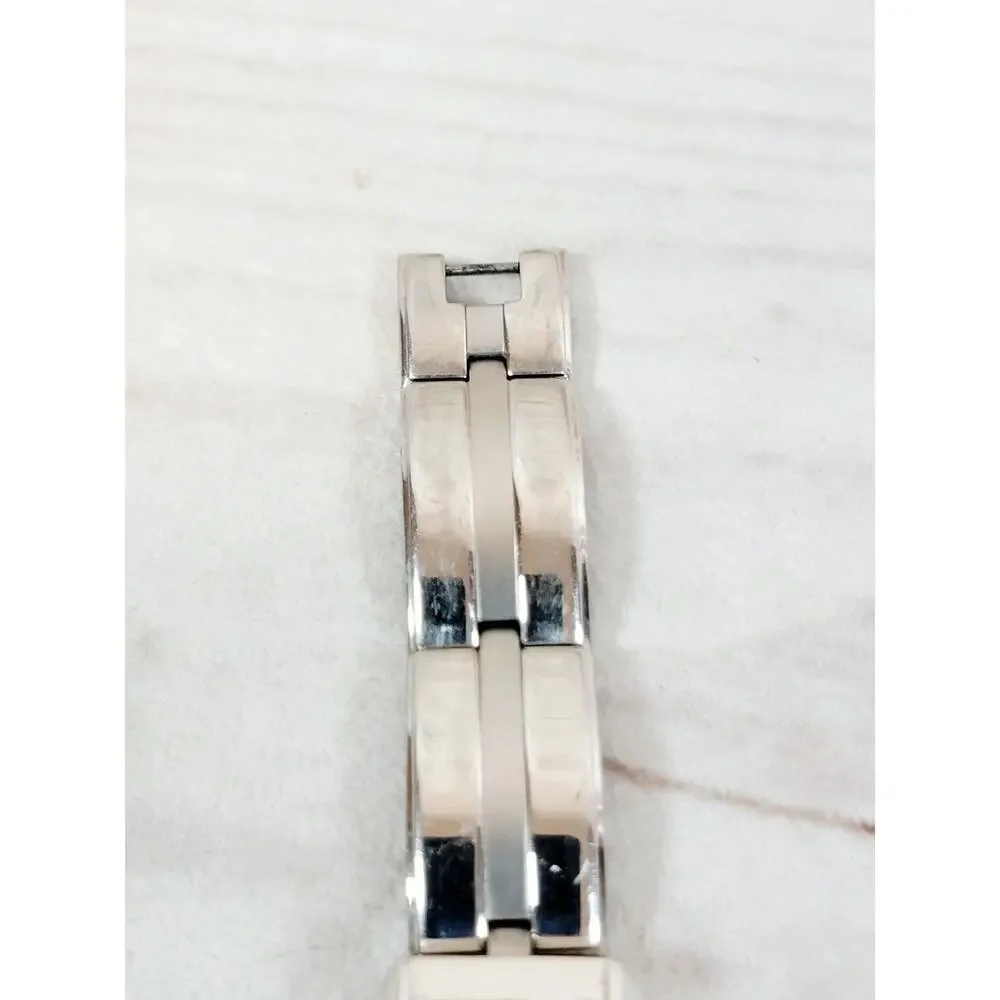 FOSSIL ES2160 Woman's Stainless Black Dial Crystal Accent Watch W/New Battery